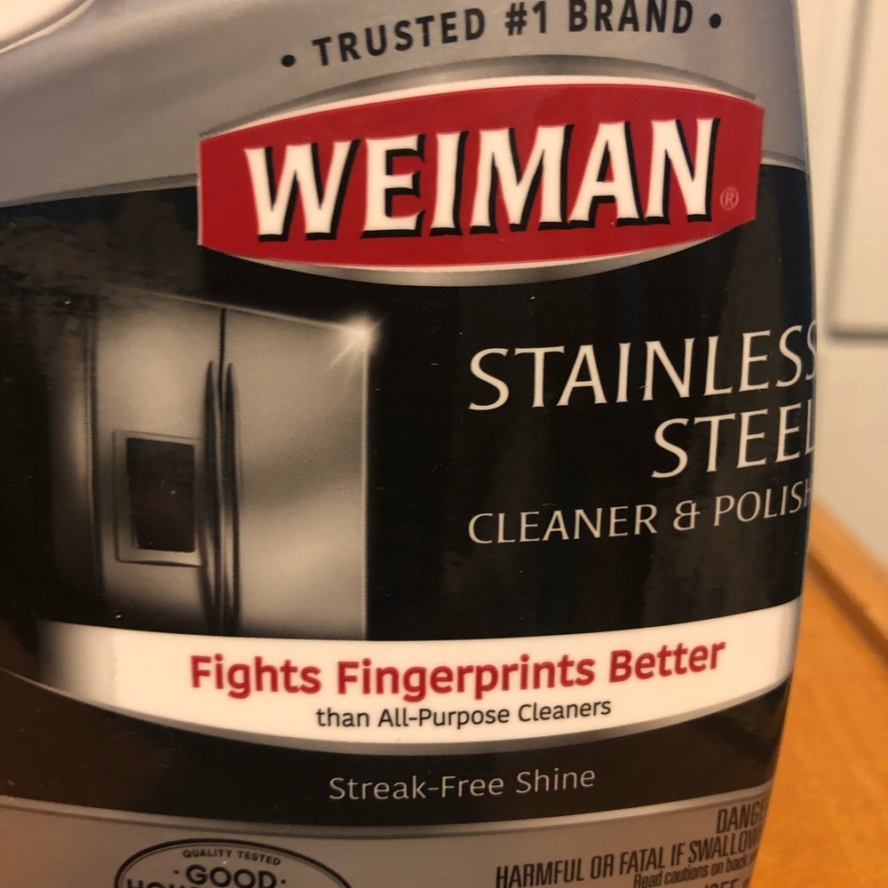 2 Brand New BOTTLES of Weiman stainless steel cleaner and polish  (12 oz each)